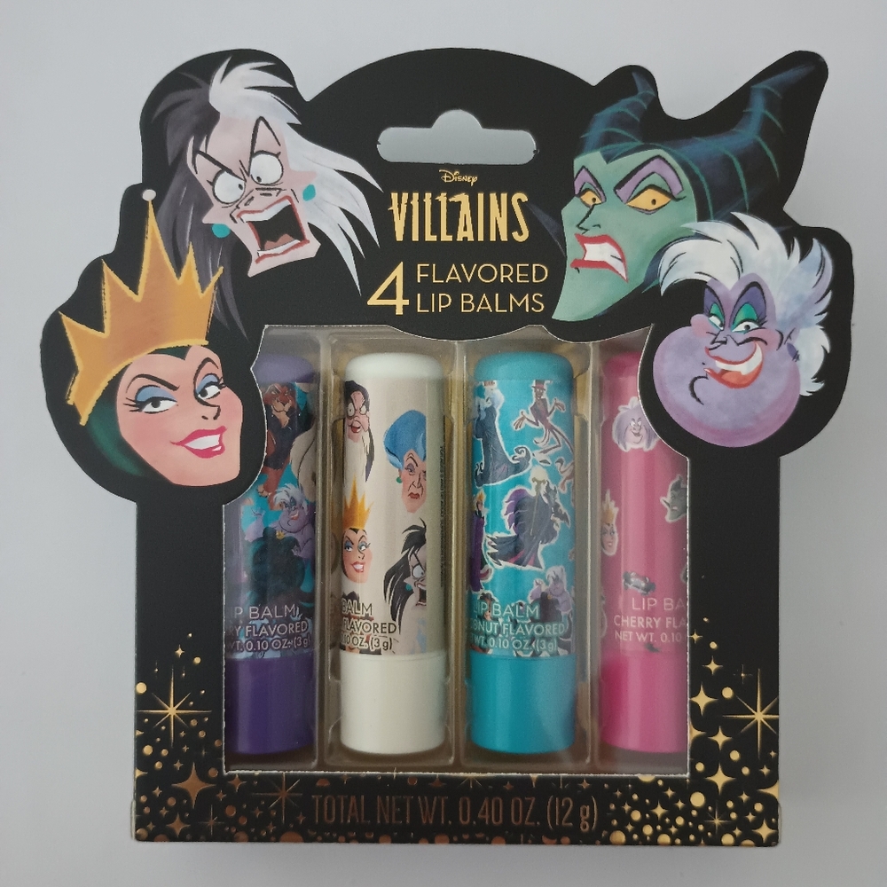 Disney Villains 4-pack flavored lip balms by TASTE beauty